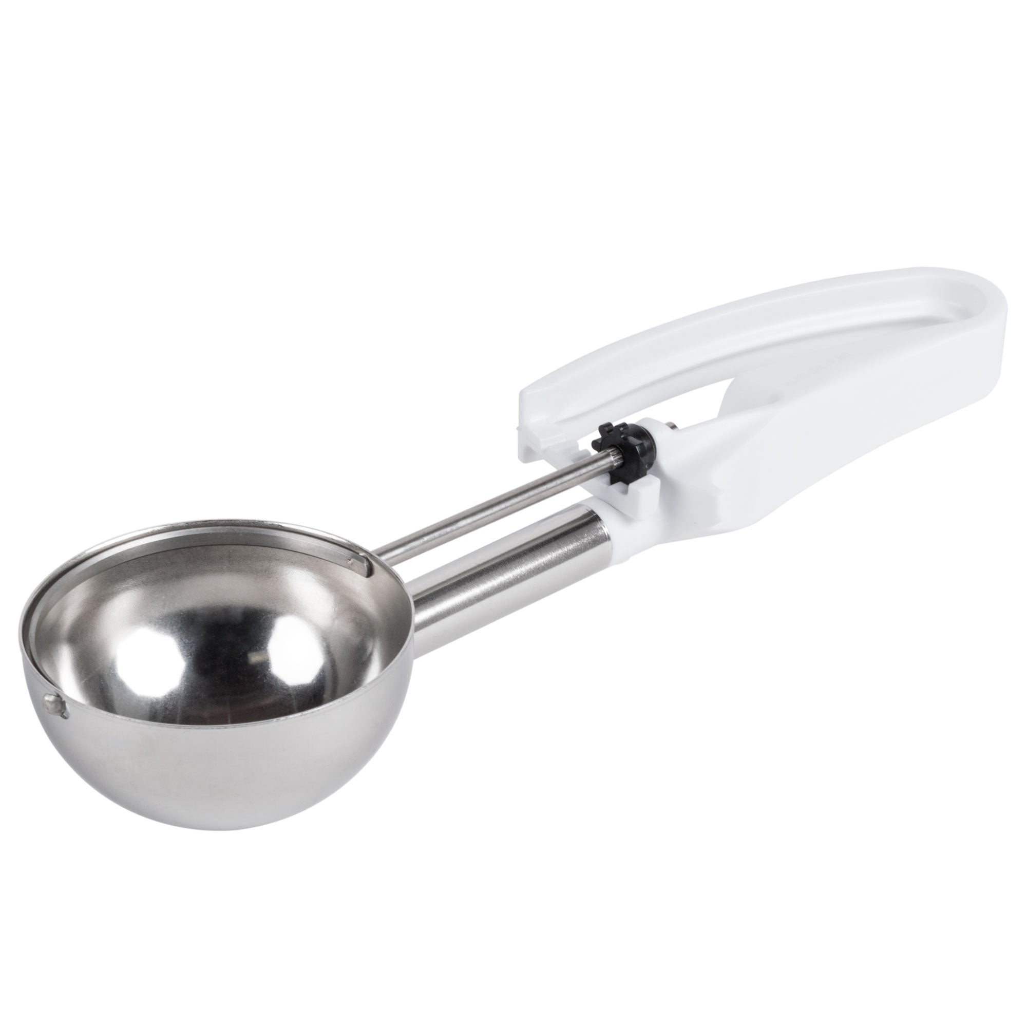 4 7/10-ounce extended-length disher with white squeeze handle