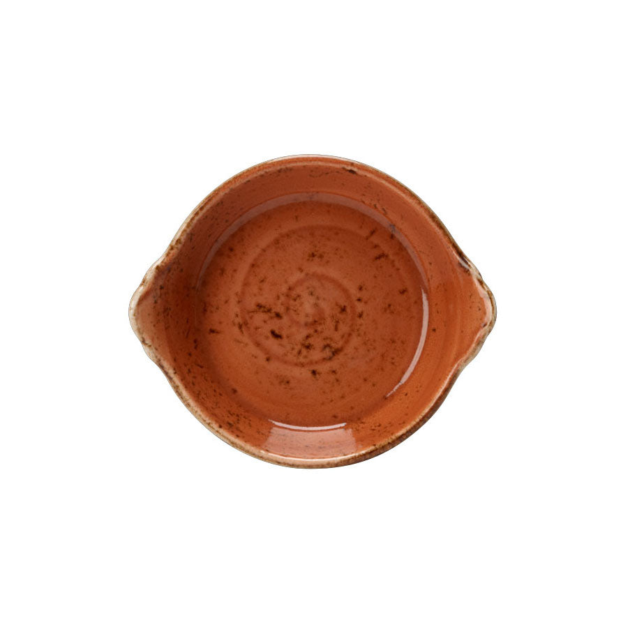 Round Earred Dish L 7.5" W 6.0" (19.0 Oz) Craft Terracott
