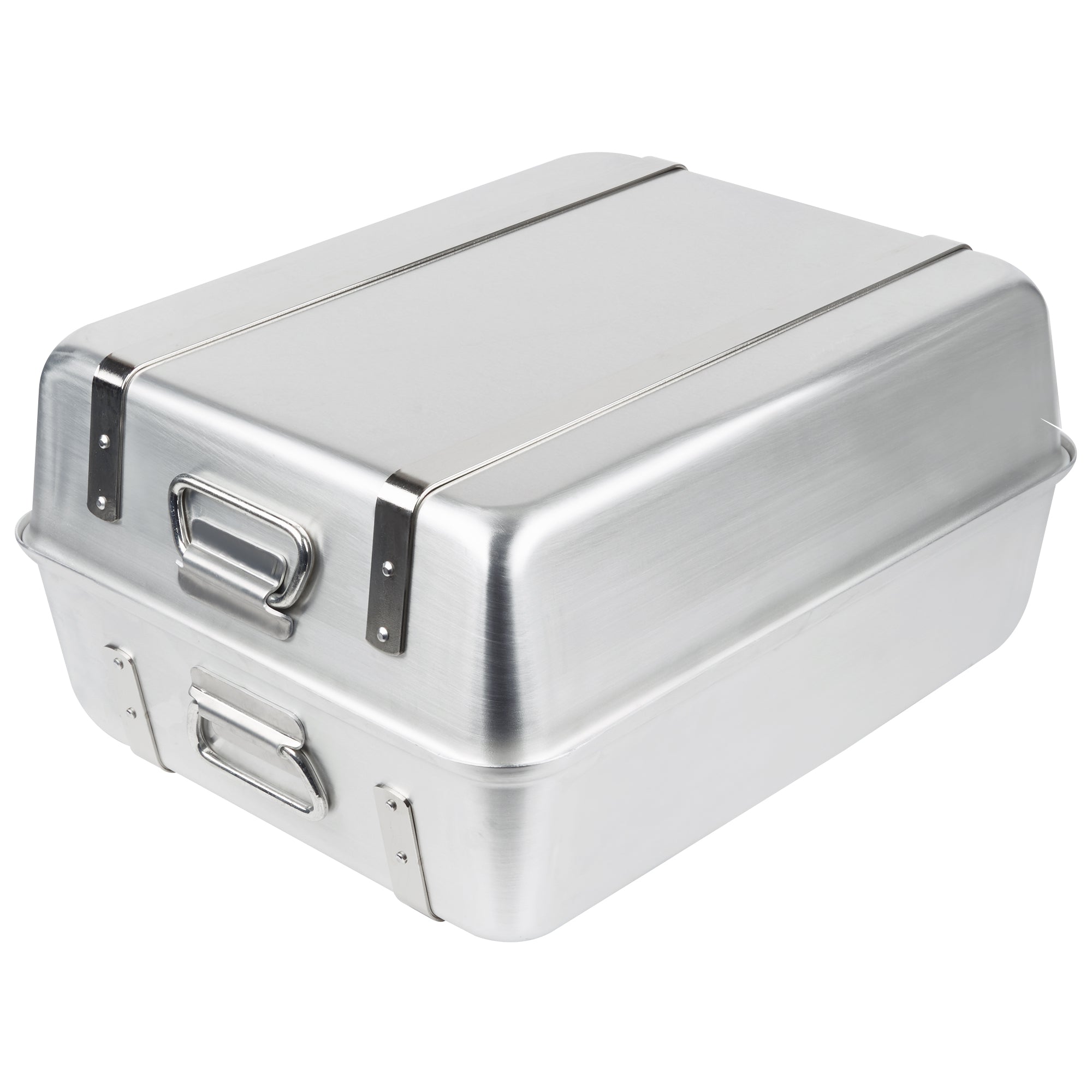 23 ¼-quart Wear-Ever® aluminum double roaster set with chrome-plated straps