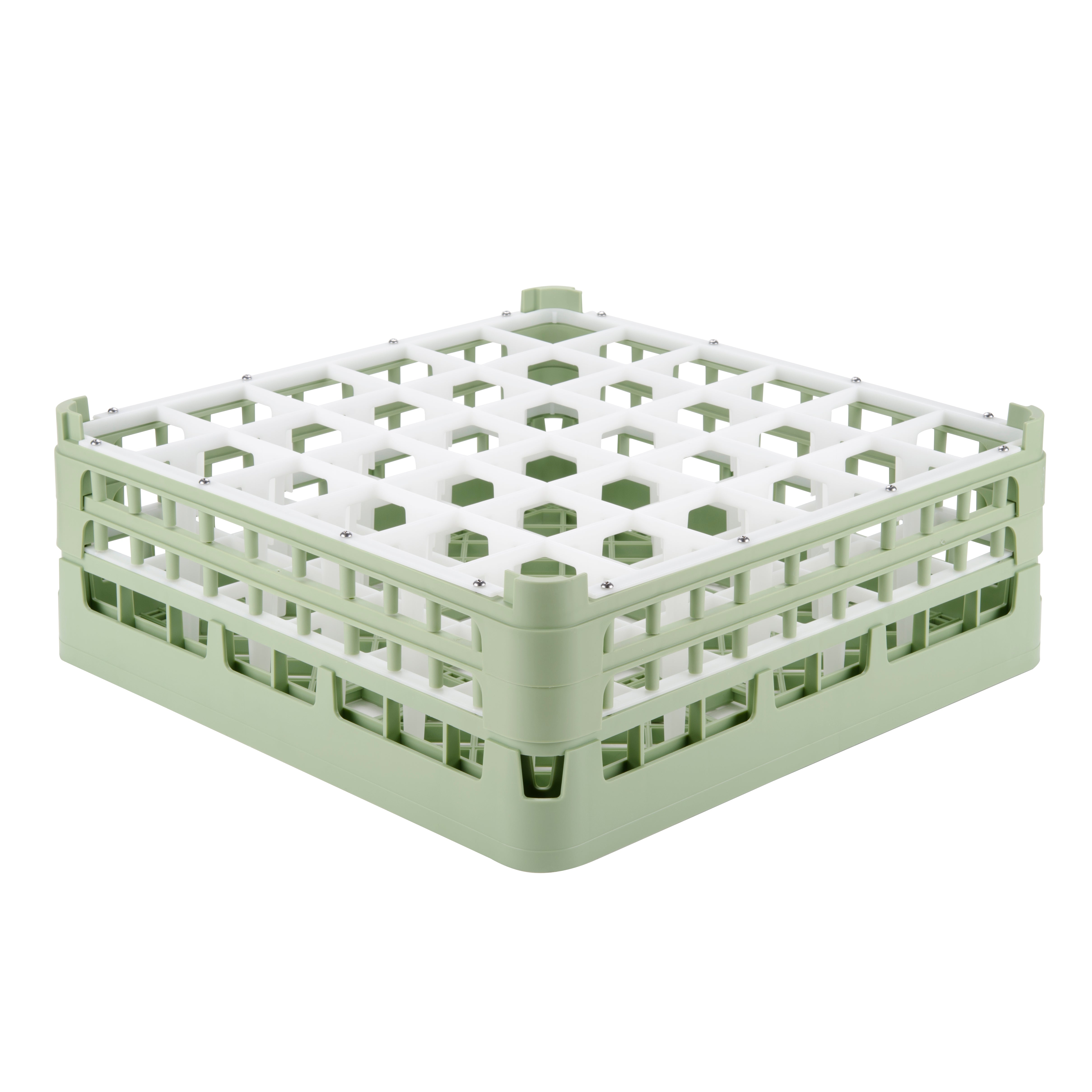 36-compartment tall Signature full-size compartment rack in Light Green and top extender in Light Green