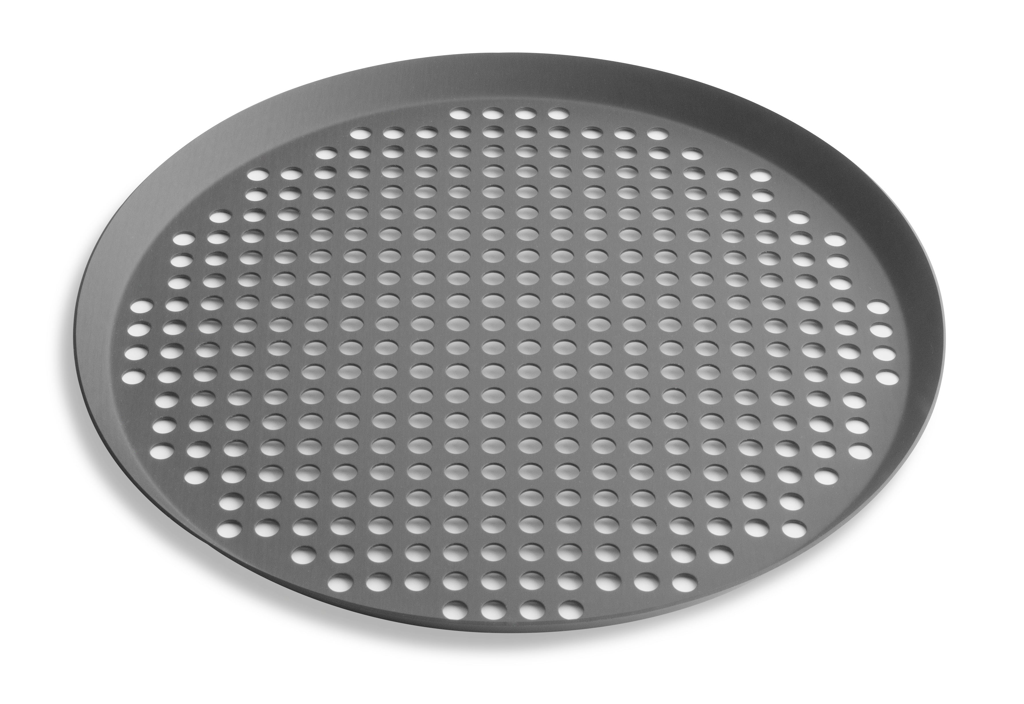 18" Extra Perforated Press Cut Pizza Pan with Hard Coat Anodized Finish