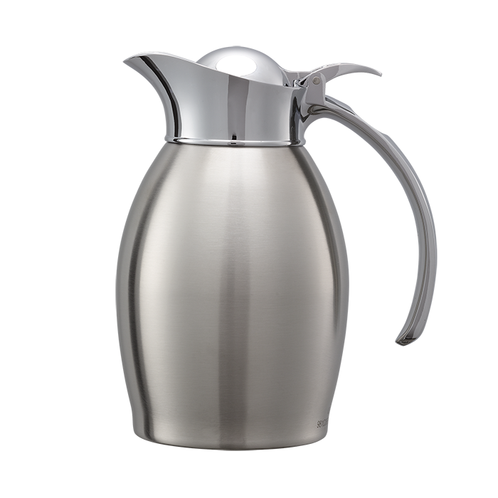 Stainless Vacuum-Insulated Carafe, 0.6-Liter, Silver with Polished Accents