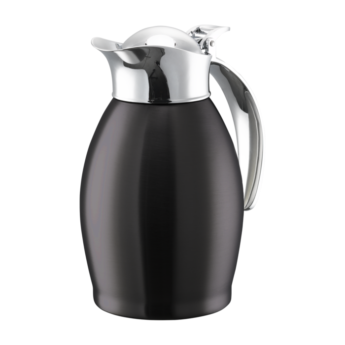 Stainless Vacuum-Insulated Carafe with Flip-Top Lid, 0.6-Liter, Black Onyx