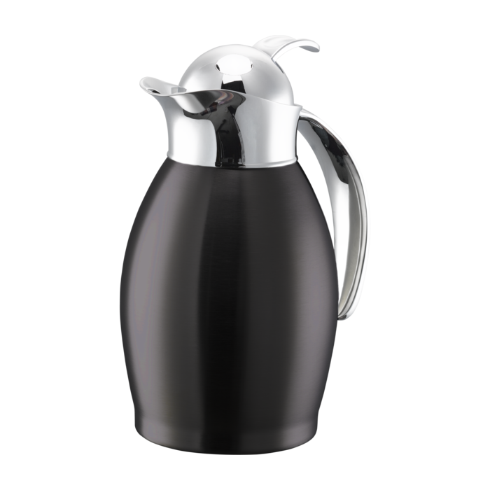 Stainless Vacuum-Insulated Carafe with Push-Button Lid, 0.6-Liter, Black Onyx