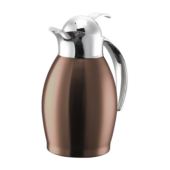Stainless Vacuum-Insulated Carafe with Push-Button Lid, 0.6-Liter, Gold