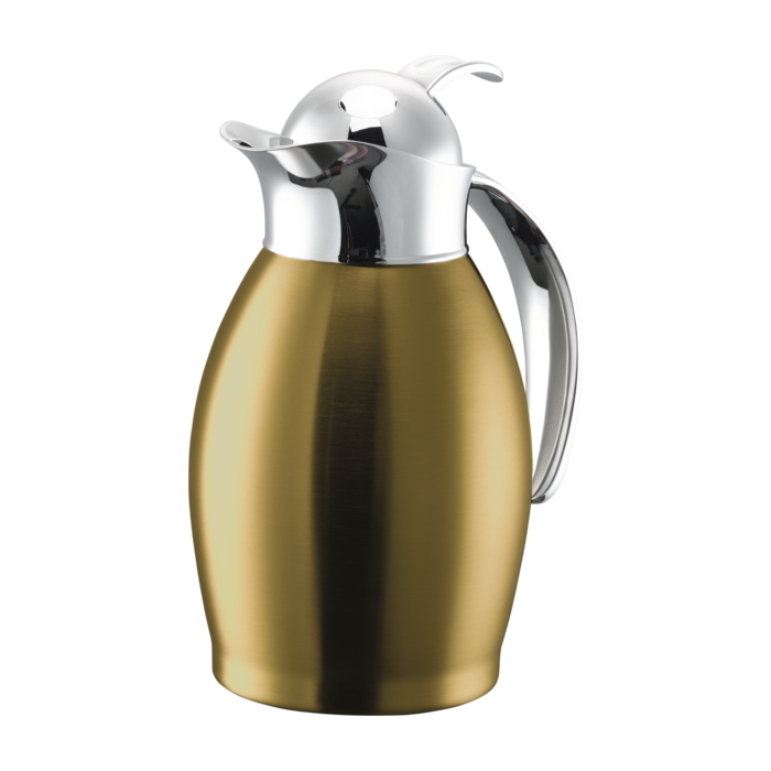 Stainless Vacuum-Insulated Carafe with Push-Button Lid, 0.6-Liter, Vintage Gold