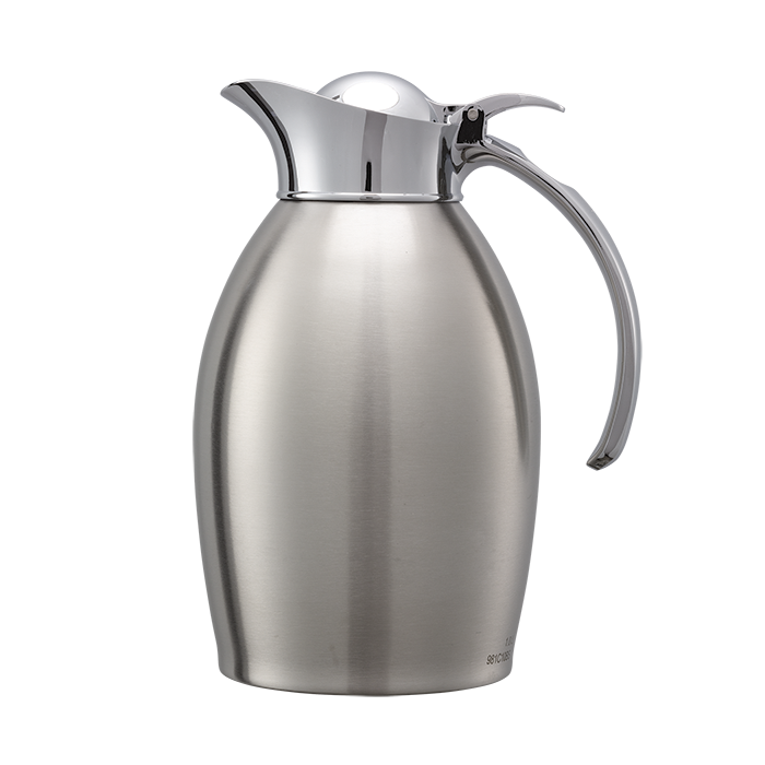 Vacuum-Insulated Carafe, 1-Liter, Silver with Polished Accents