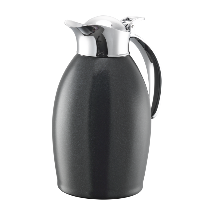 Stainless Vacuum-Insulated Carafe with Flip-Top Lid, 1-Liter, Black Onyx