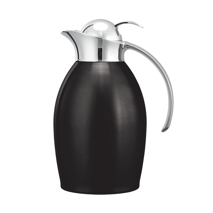 Vacuum-Insulated Carafe with Push-Button Lid, 1-Liter, Black Onyx