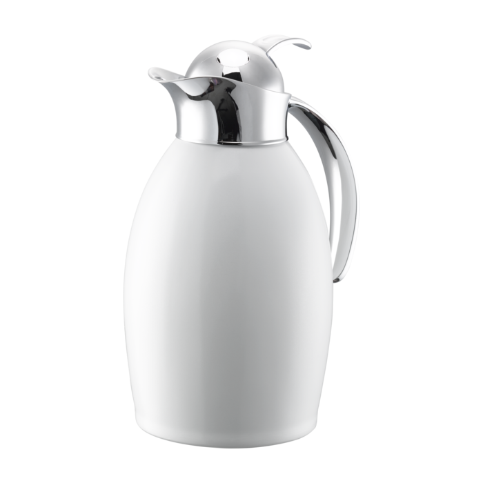 Vacuum-Insulated Carafe with Push-Button Lid, 1-Liter, White