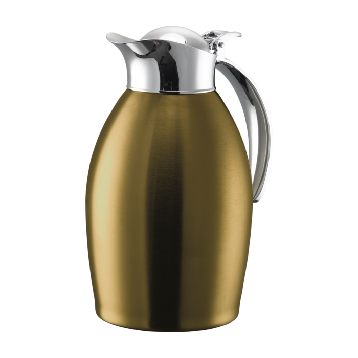 Vacuum-Insulated Carafe with Flip-Top Lid, 1-Liter, Vintage Gold