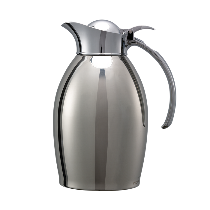 Vacuum-Insulated Carafe with Flip-Top Lid, 1-Liter, Silver