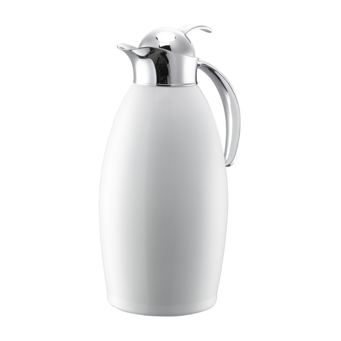 Vacuum-Insulated Carafe with Push-Button Lid, 1.5 L, White