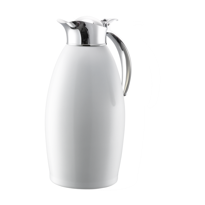 Vacuum-Insulated Carafe with Flip-Top Lid, 1.5 L, White