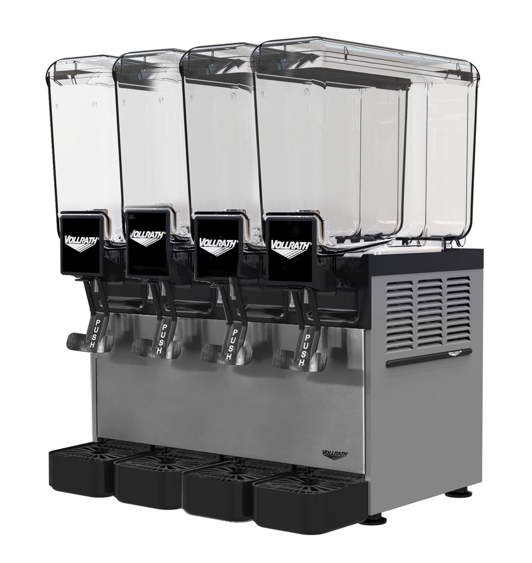 Refrigerated Beverage Dispenser with Four 2.11-Gallon Bowls and Agitator Circulation, 115V