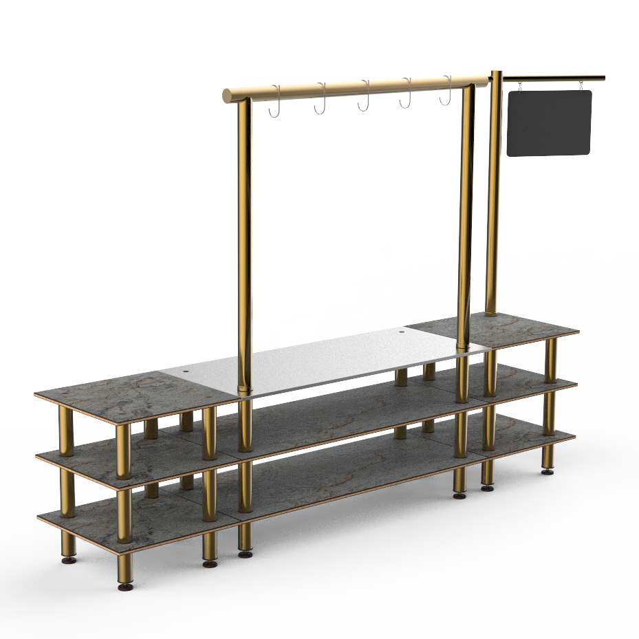 Pro Salsa Bar Station L 130.0" W 29.5" Modular