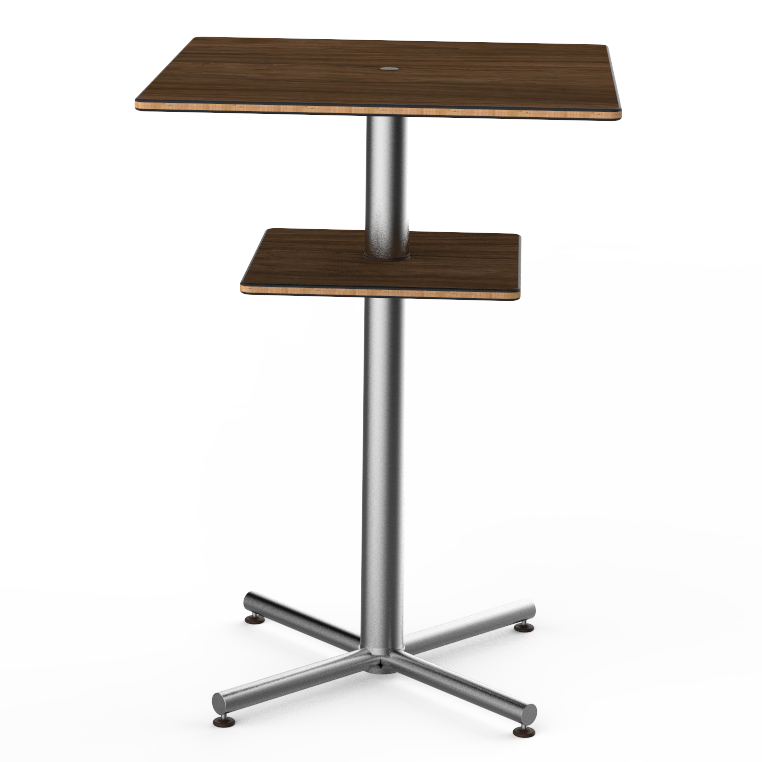 Square Bar Table & Shelf L 30.0" W 30.0" Polo
