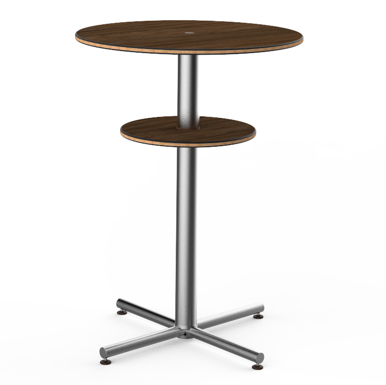 Round Bar Table & Shelf 30.0" Dia. Polo