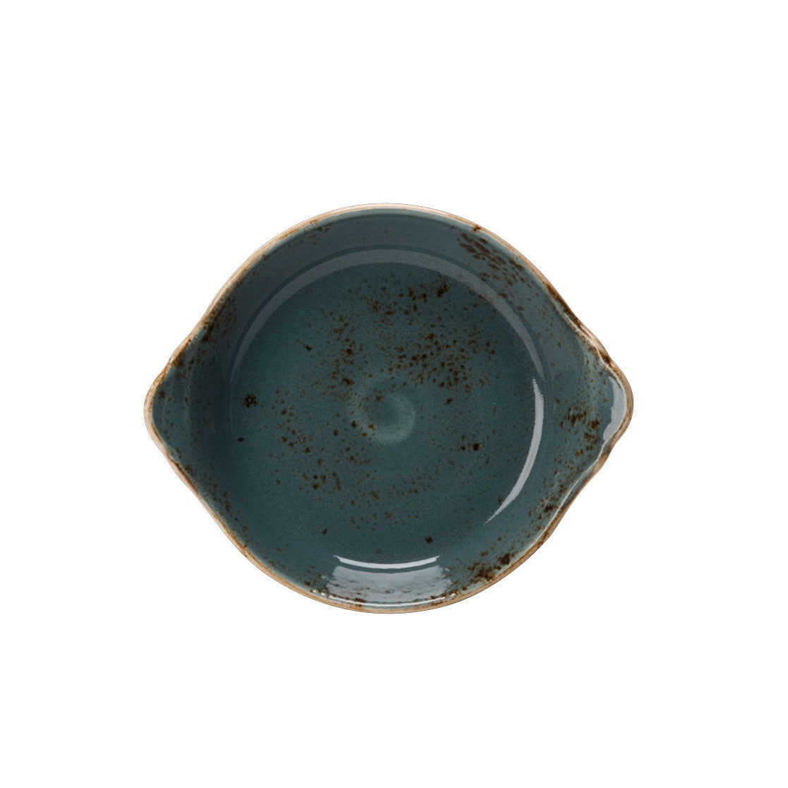 Round Earred Dish L 5.75" W 4.75" (6.5 Oz) Craft Blue