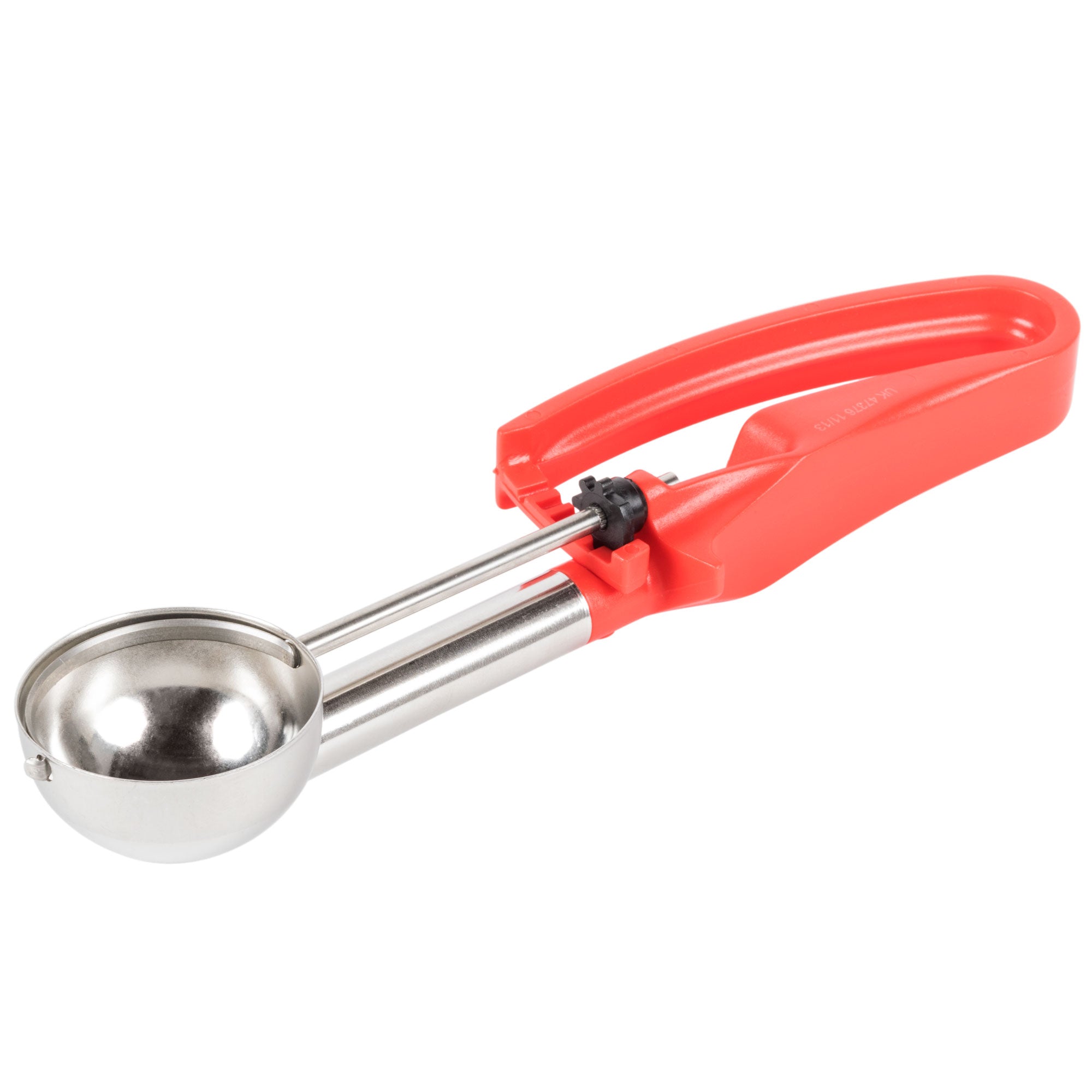 1.52-ounce extended-length disher with red squeeze-handle