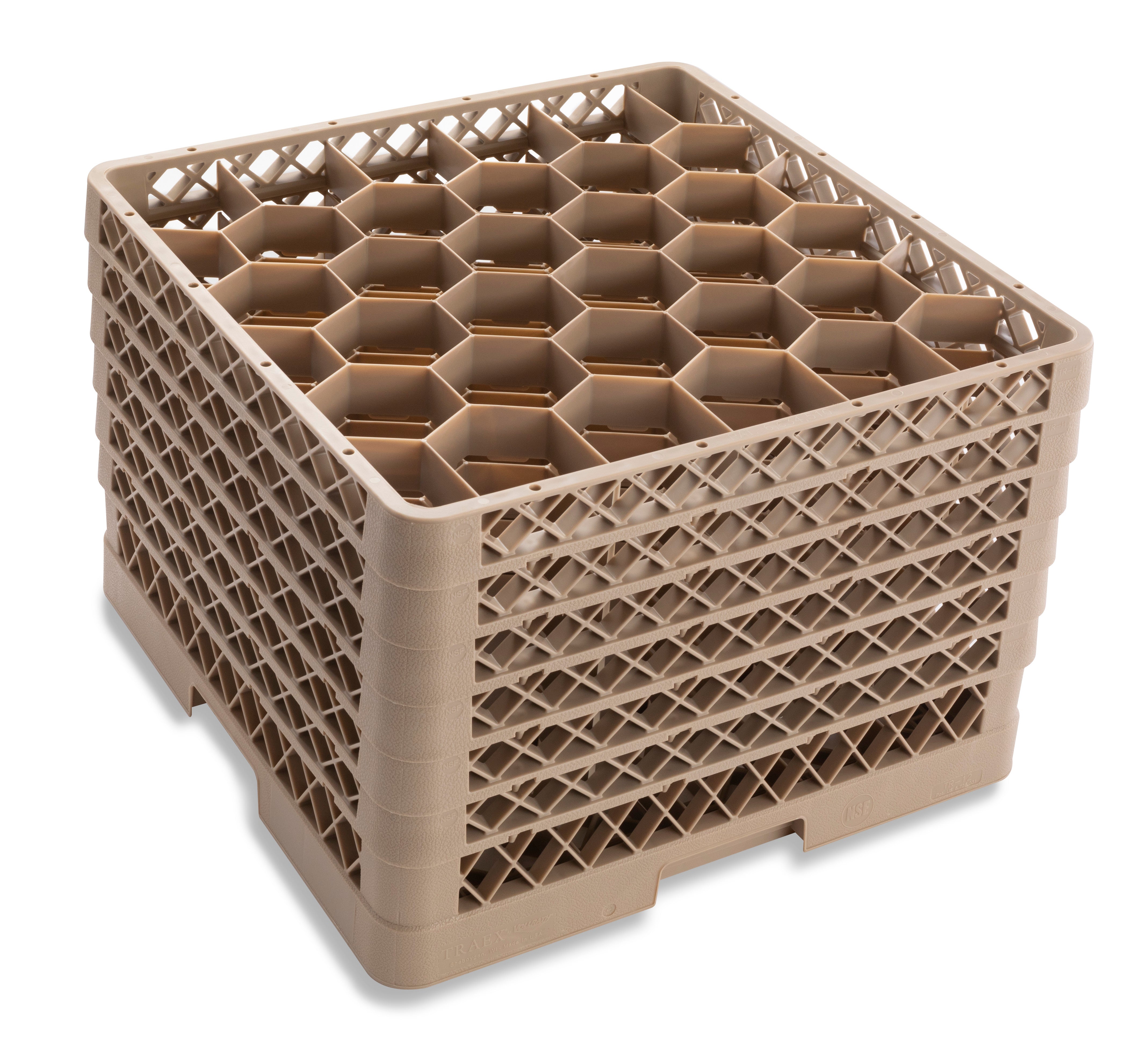 Traex® Rack Max 30-Compartment Full-Size Glass Rack with 6 Extenders