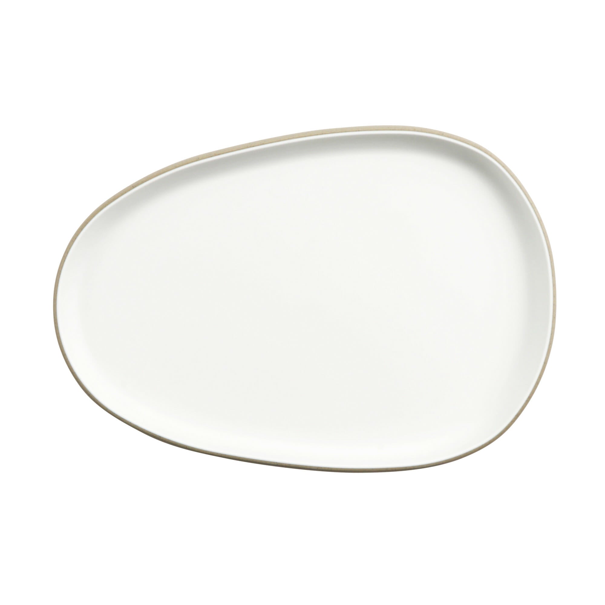Cheforward Hatch 12.7" Oblong Melamine Plate, Touch of Honey/Sandstone