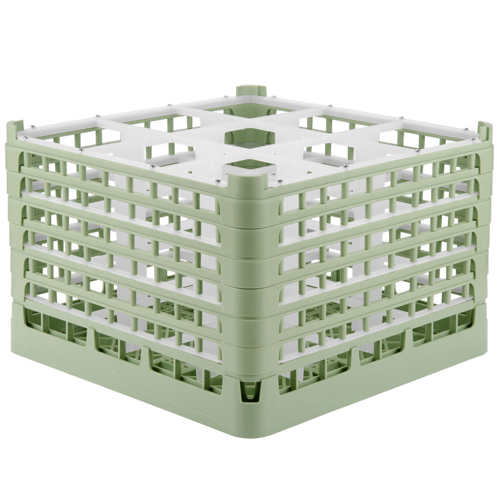 9-compartment XXXX-tall Signature full-size compartment rack in Light Green and top extender in Light Green
