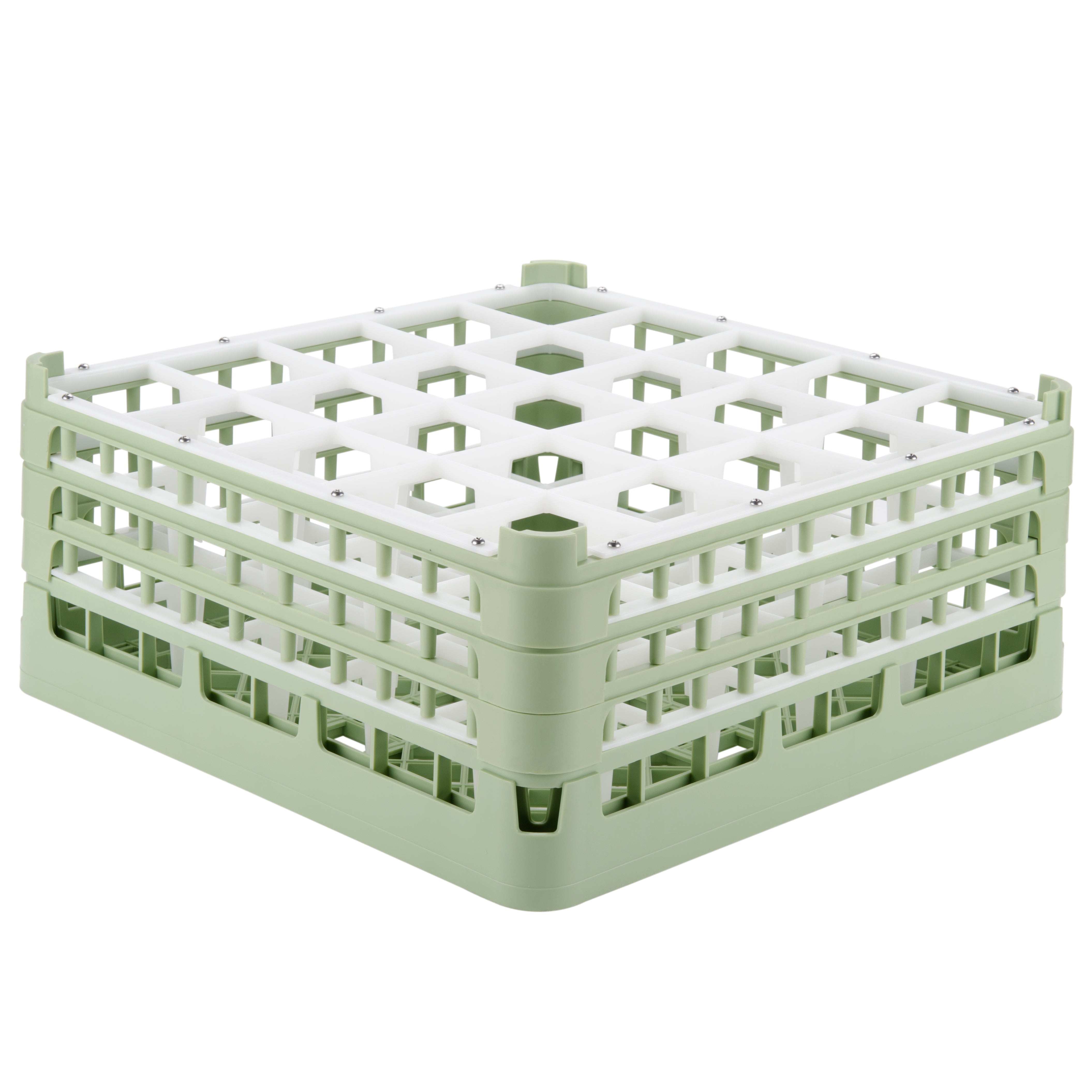 25-compartment extra-tall Signature full-size compartment rack in Light Green and top extender in Light Green