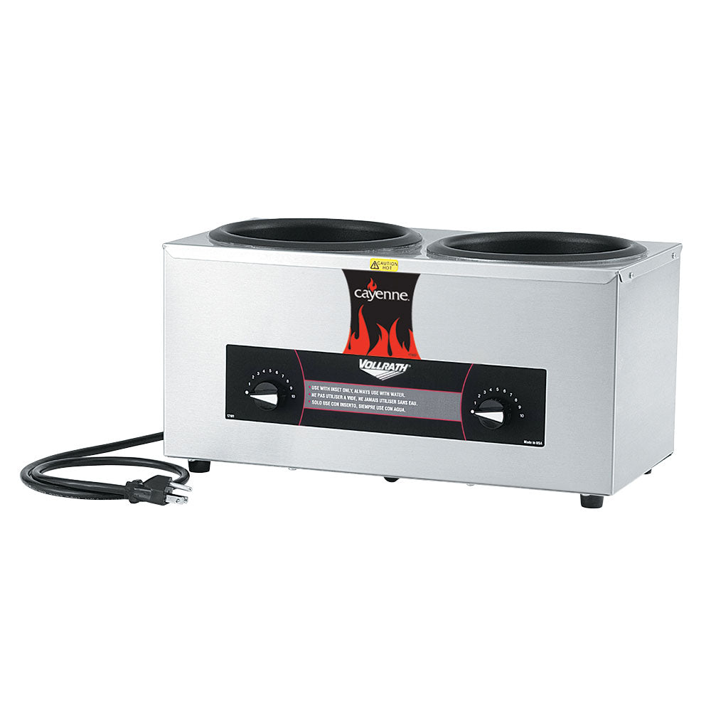 Twin-well 120-volt Cayenne® countertop rethermalizer designed for two ...