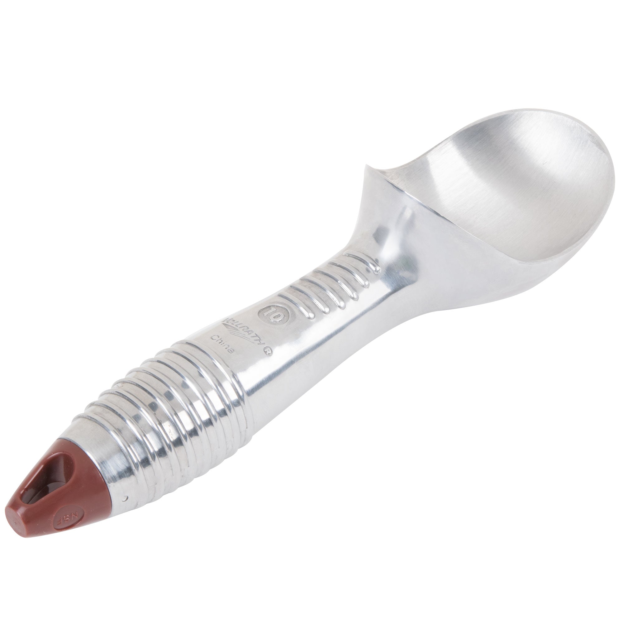 4-ounce aluminum ice cream scoop in brown