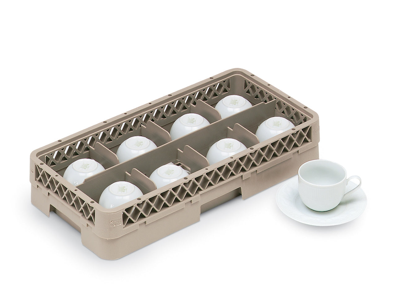 Traex® half-size 8 compartment glass rack with two extenders