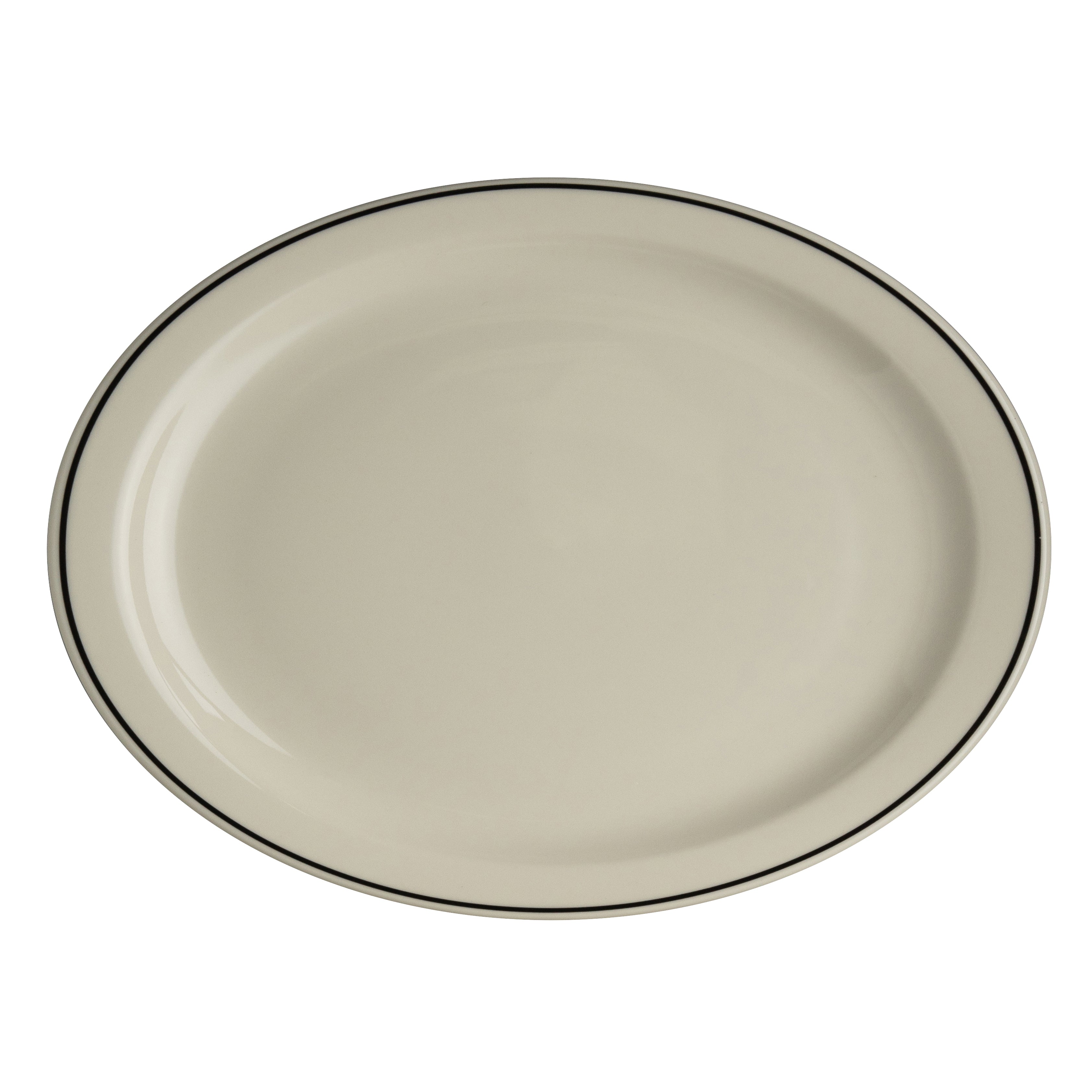 Oval Platter Nr L 13.75" W 11.25" Black Line