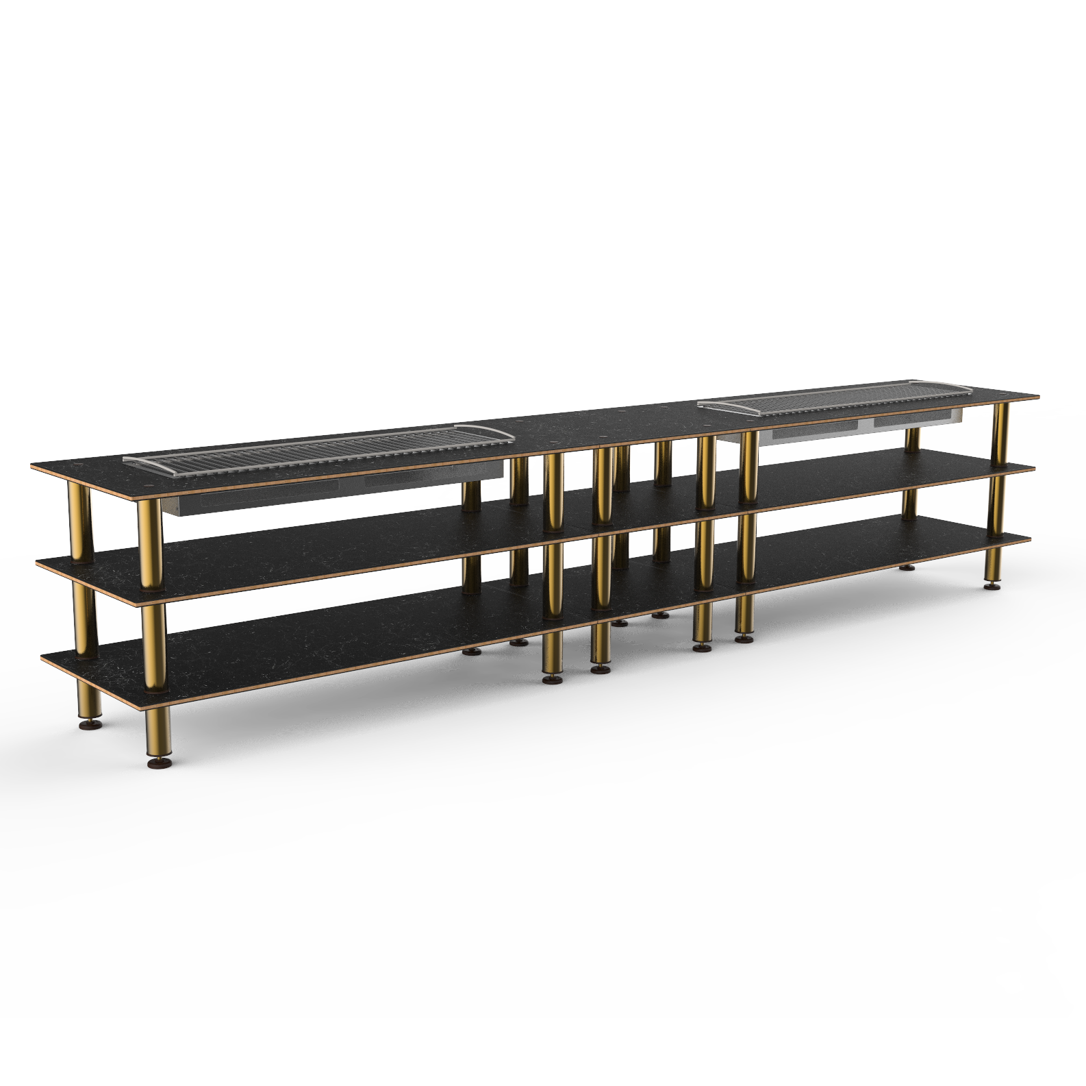Double Heat Buffet Table L 171.5" W 29.5" Modular