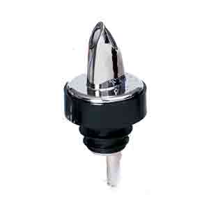 Liquid Pourer with Poly-Kork, Chrome with Black Collar