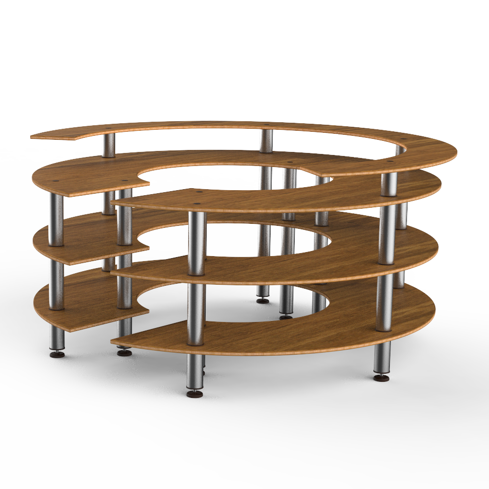 Round Station With Shelves L 81.5" W 81.5" Modular