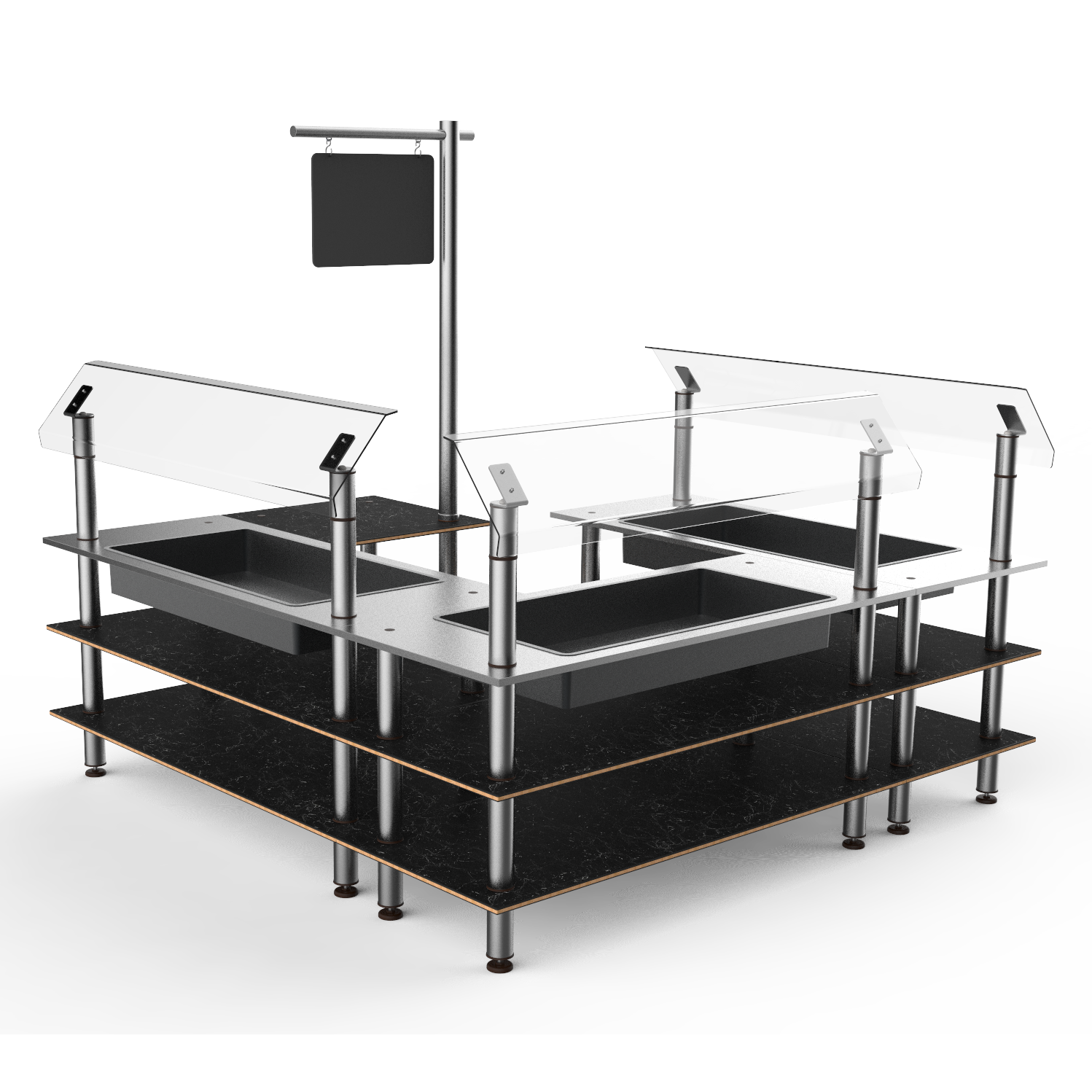 Self Service Chilled Salad Station L 100.5" W 100.5" Modular