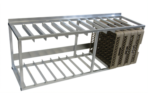13 Rack Wall Mount Dish Rack Holder, Aluminum, 61.5"W x 18"D x 25.5"H