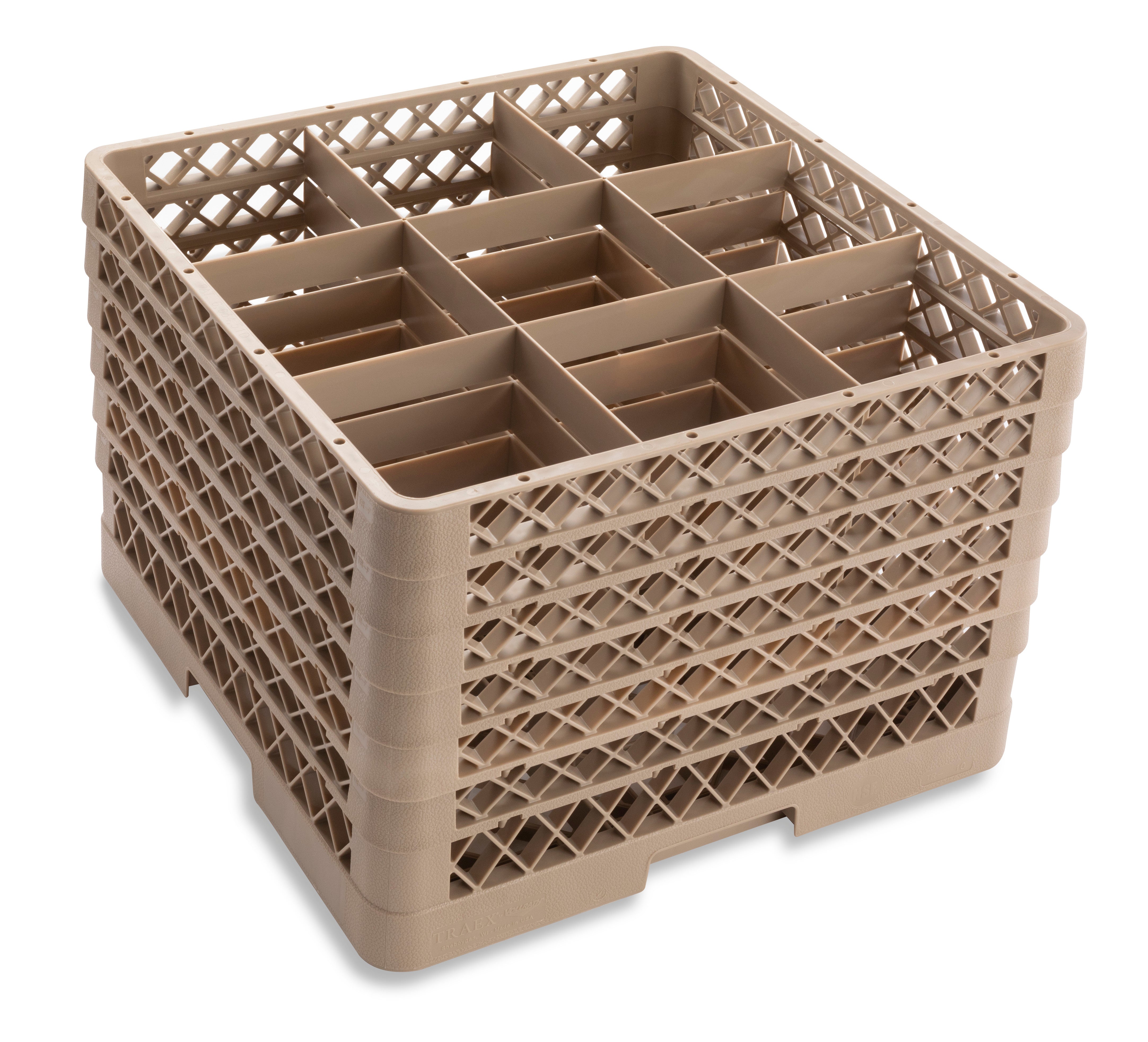 9-Compartment Square Traex® Full Size Rack with Six Extenders