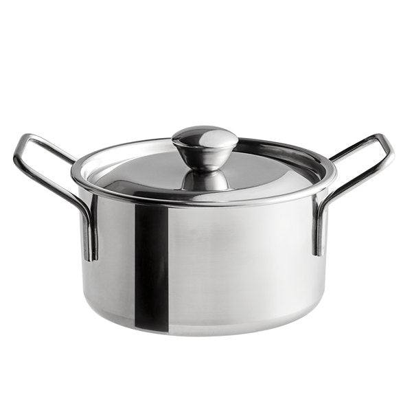 18.2 oz. Mini Round Stainless Steel Casserole Dish with Handles and Lid