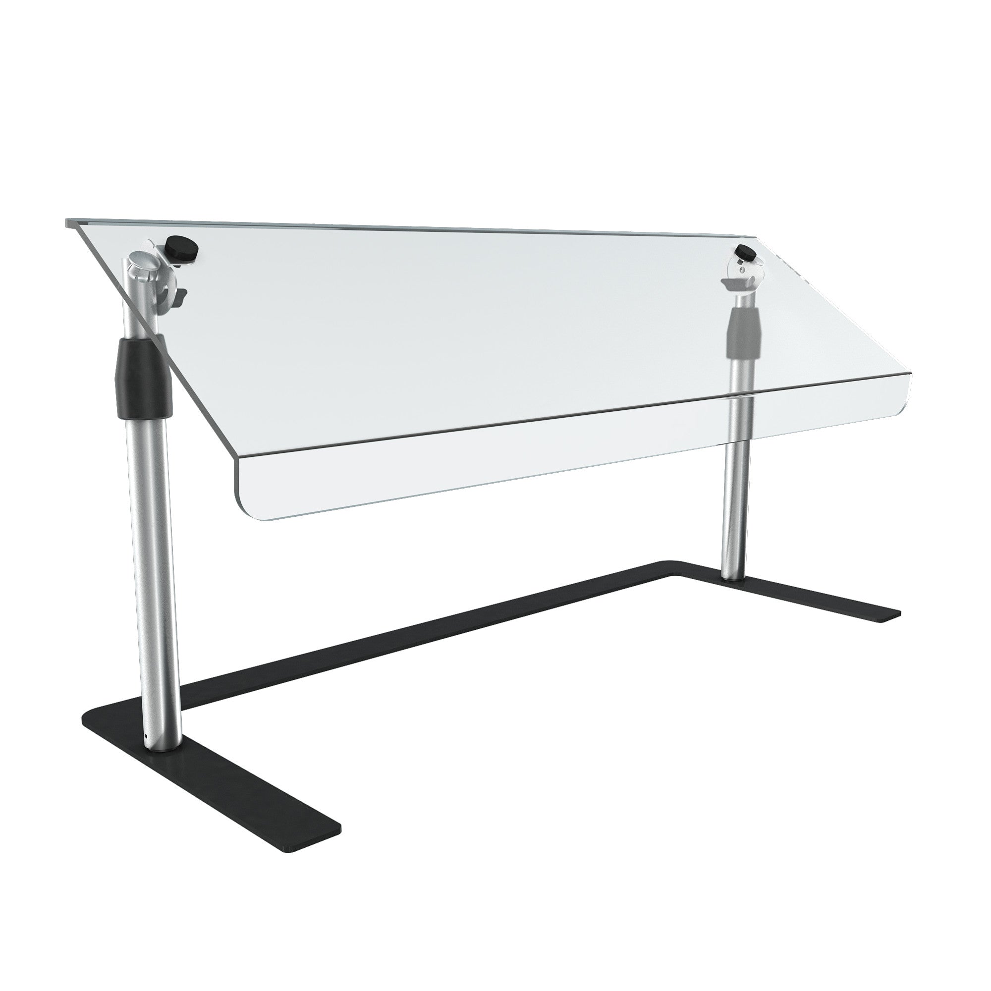 36-inch-Wide Mobile Adjustable Breath Guard with Angled Acrylic Panel