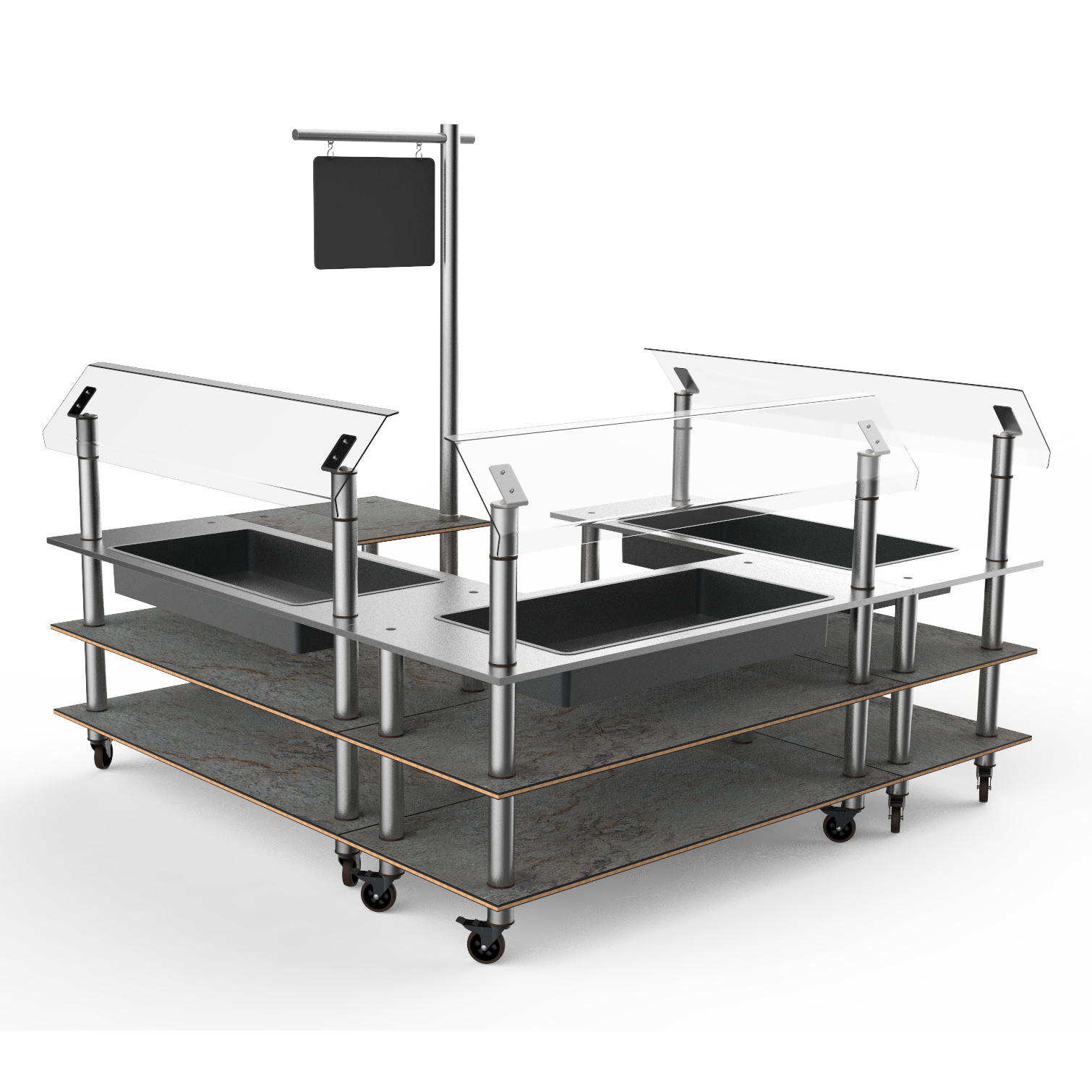 Self Service Chilled Salad Station L 100.5" W 100.5" Modular
