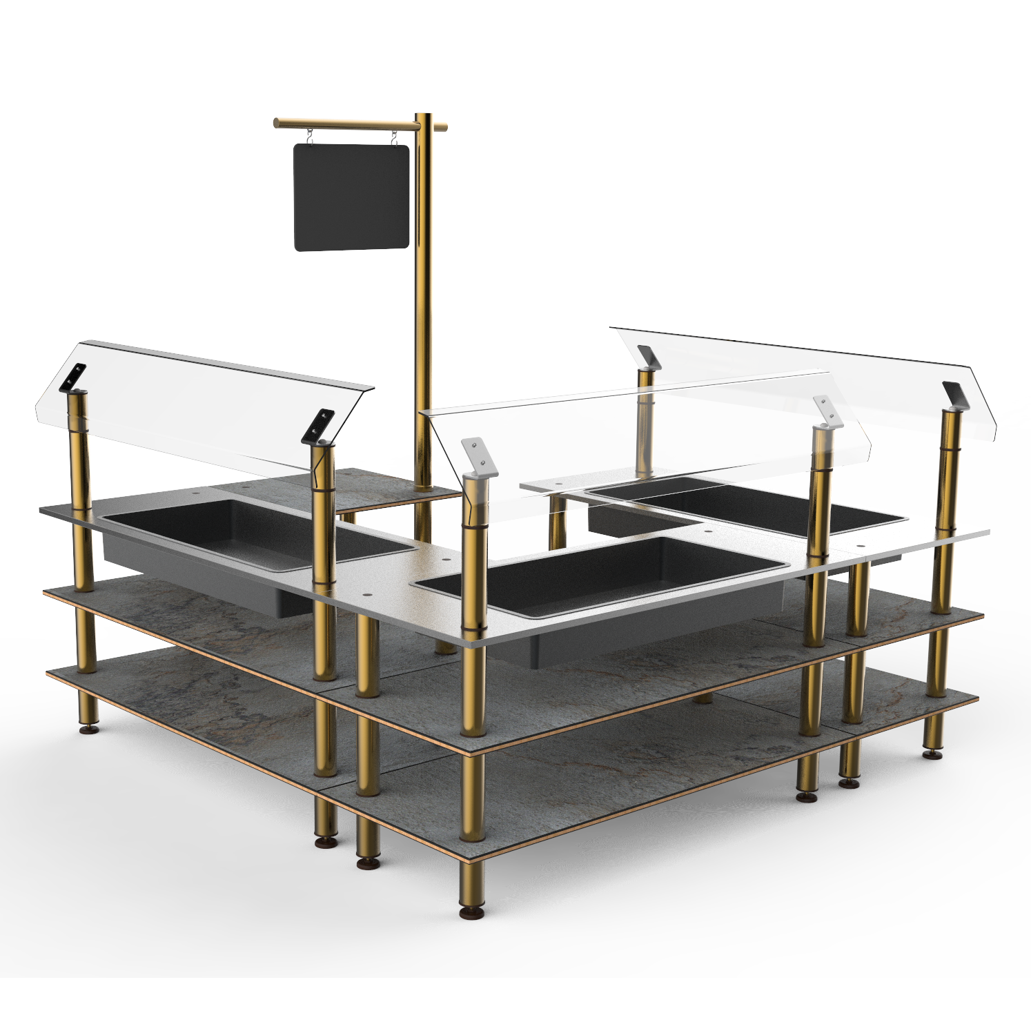 Self Service Chilled Salad Station L 100.5" W 100.5" Modular