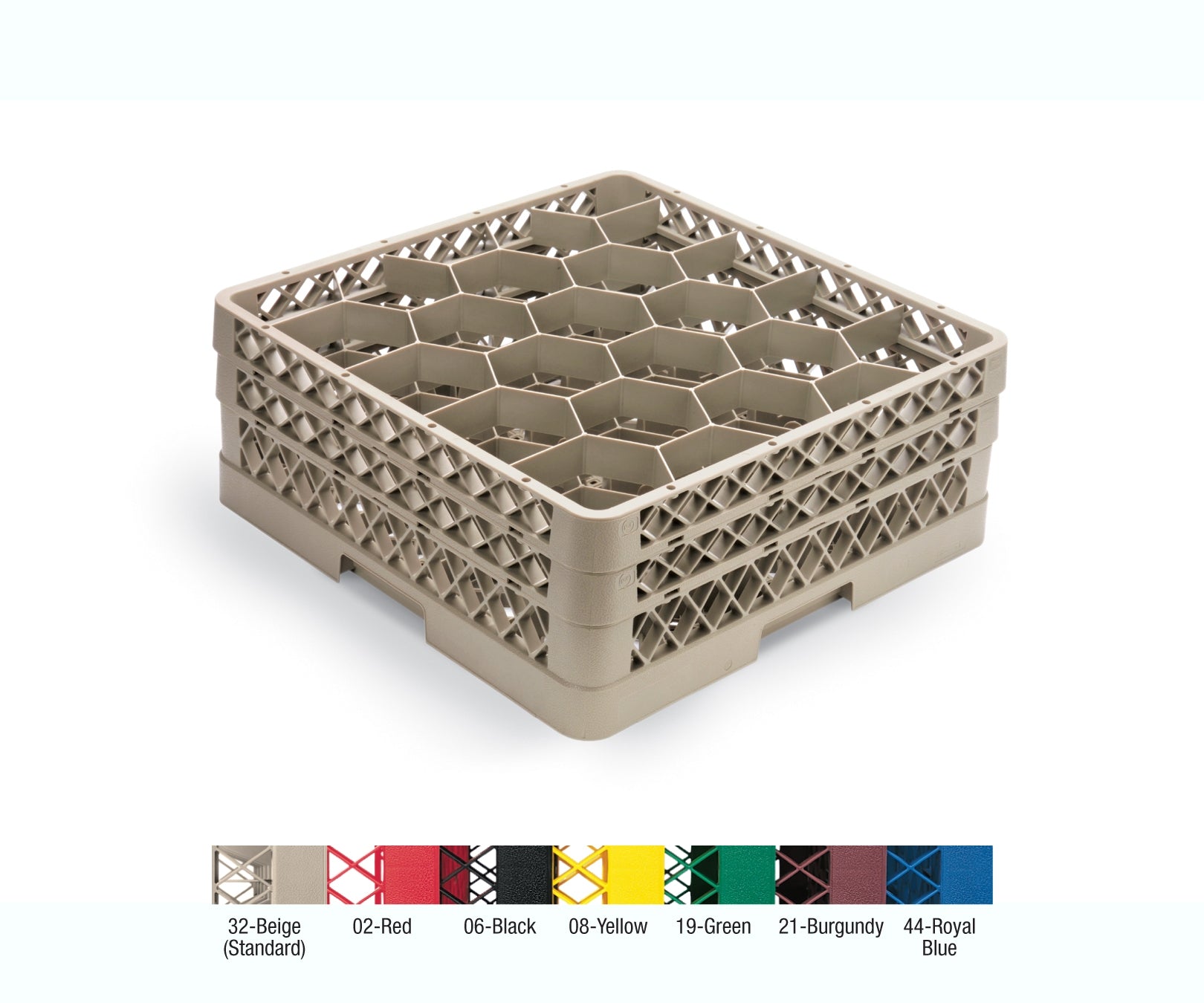 Traex® Full-Size Rack Max® Compartment Racks with 20 Hexagon shaped compartments and two extenders in Beige