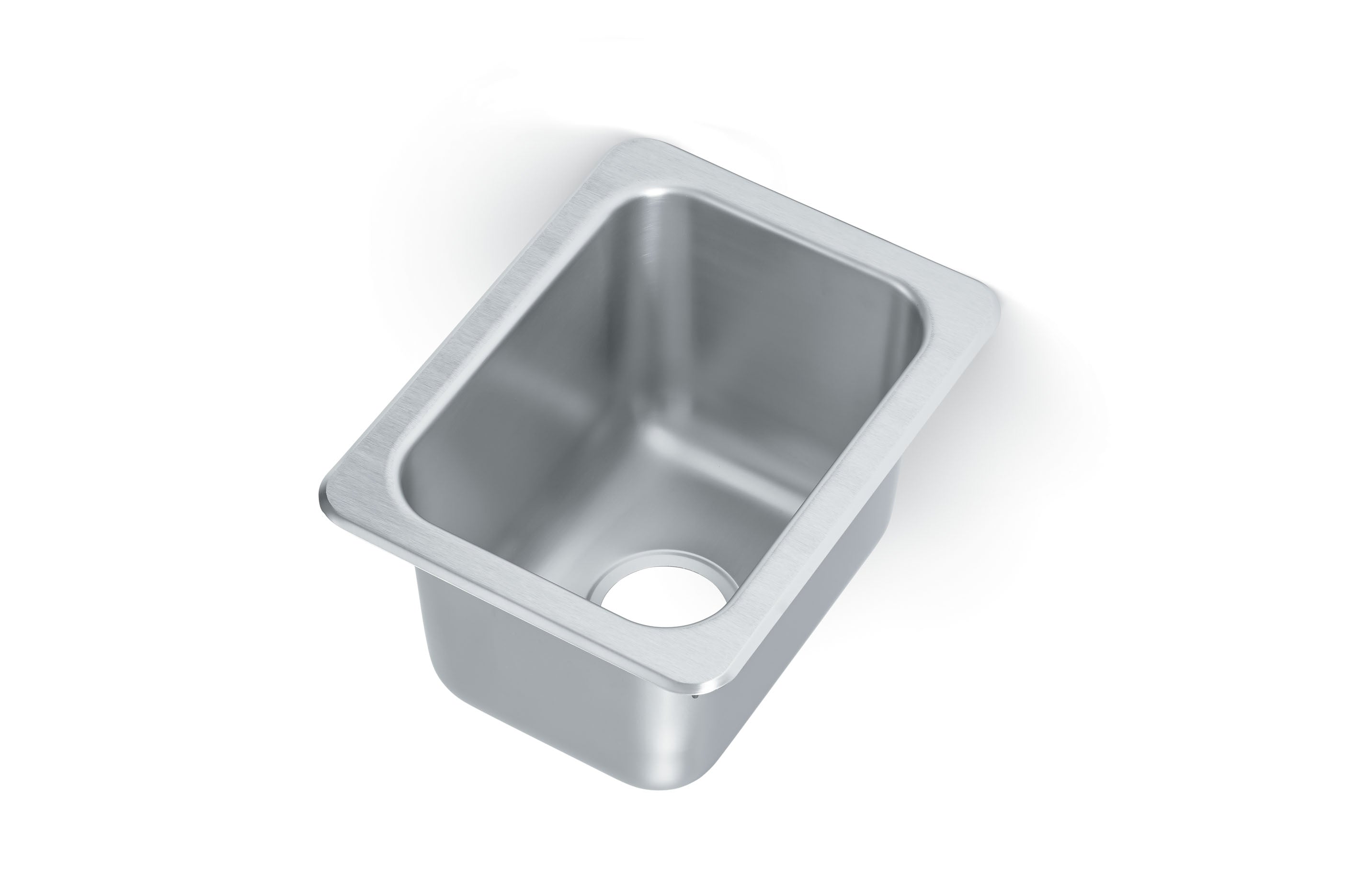 13" x 17" x 10" single-bowl stainless steel drop-in sink with 3-1/2" drain opening
