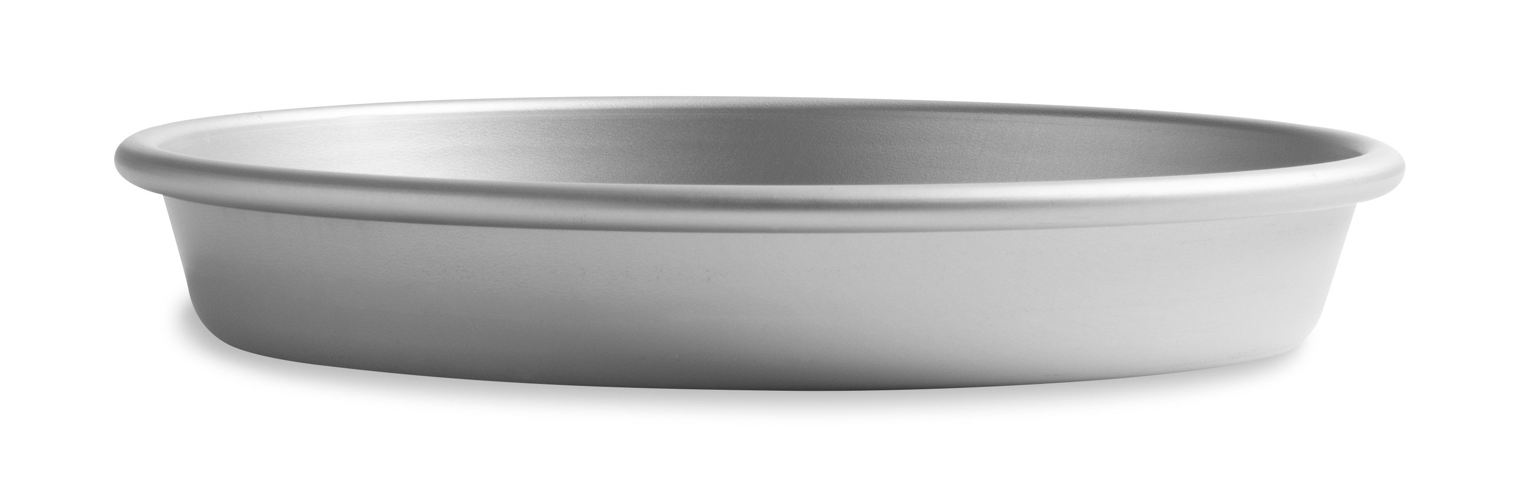 9.63" Solid Tapered Press-Cut Aluminum Pizza Pan with Clear Coat Anodized Finish