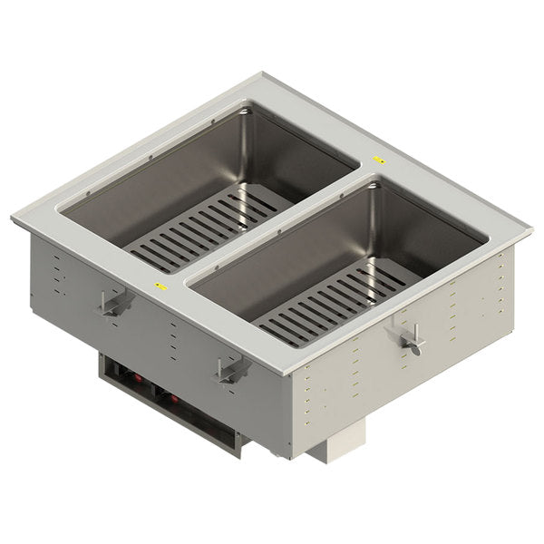 Two-Well 208- To 240-Volt Modular Drop-In Dry Hot Well with Thermostatic Controls and Flat Flange
