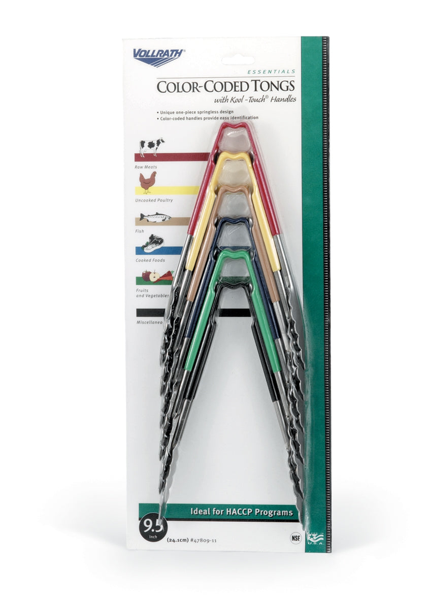 Color Code Tongs Multipack 9 ½-inch color-coded utility tongs with Kool-Touch® handle ...
