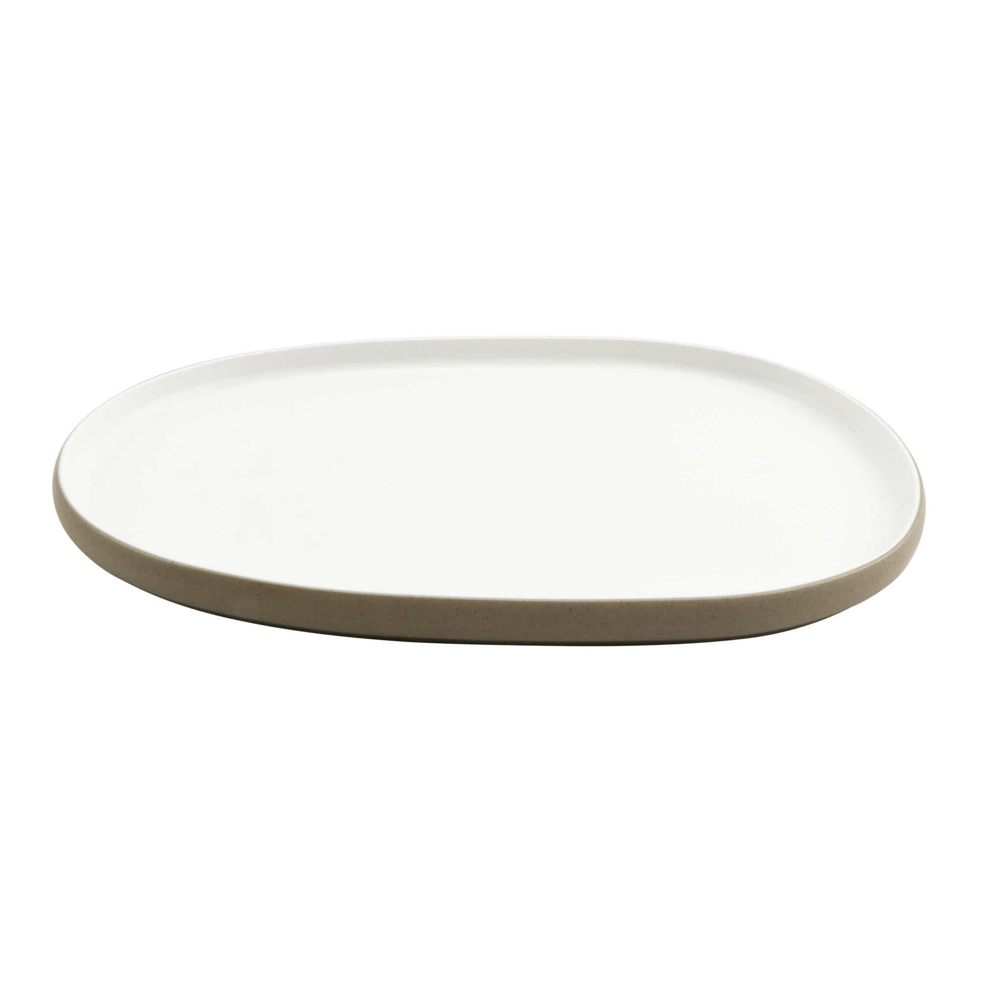 Cheforward Hatch 16.1" Oblong Melamine Plate, Touch of Honey/Sandstone