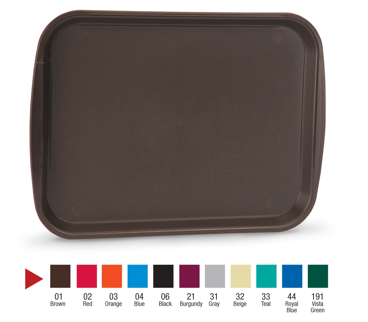 10" x 14" Traex® premium plastic fast-food tray in red