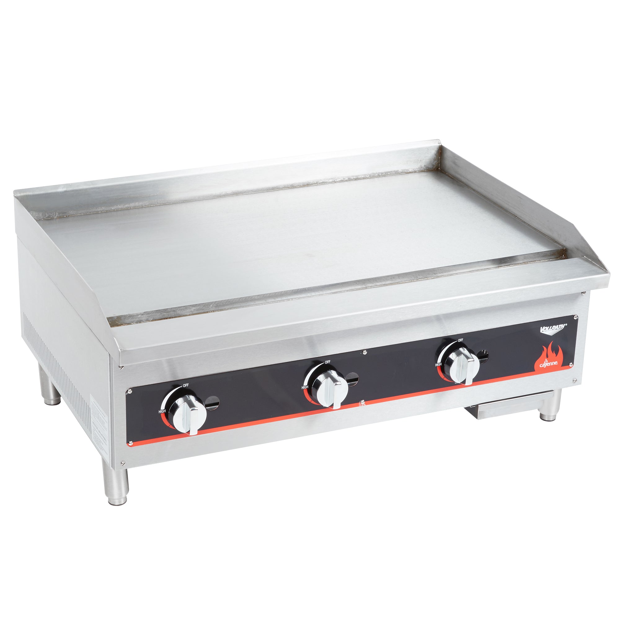 36-inch Cayenne® gas flat-top griddle - Working area is 36 x 27-IN (91.4 x 68.6-CM)